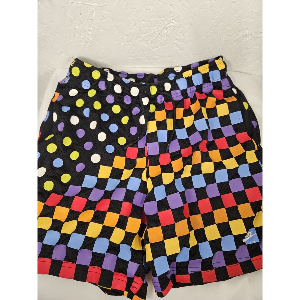Nike Air Jordan Retro AOP Basketball Shorts Small Black MultiColor Check
